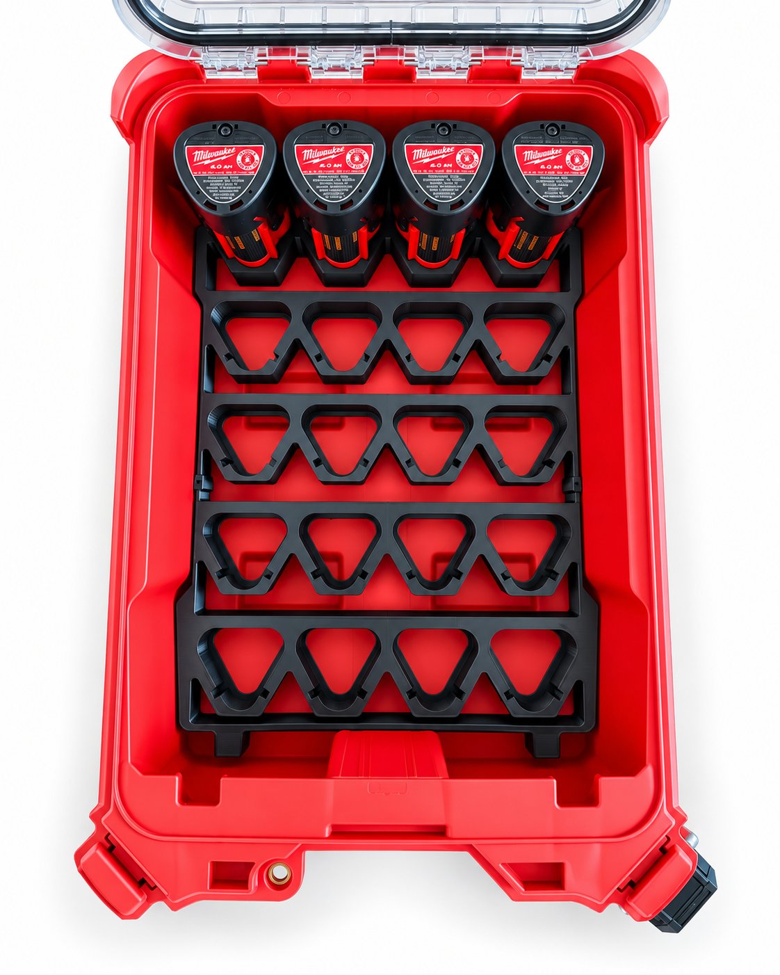 M12 CP Battery Organizer Insert for Milwaukee PACKOUT 48-22-8435, 20 Battery Holder, 1.5Ah 2Ah 3Ah Storage Tray photo 4