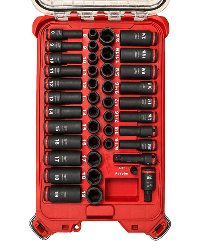 3/8 Impact Socket PACKOUT Insert — Red insert with sockets on a white background — photo 1
