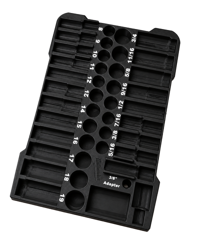 3/8 Impact Socket PACKOUT Insert — Black insert on a white background