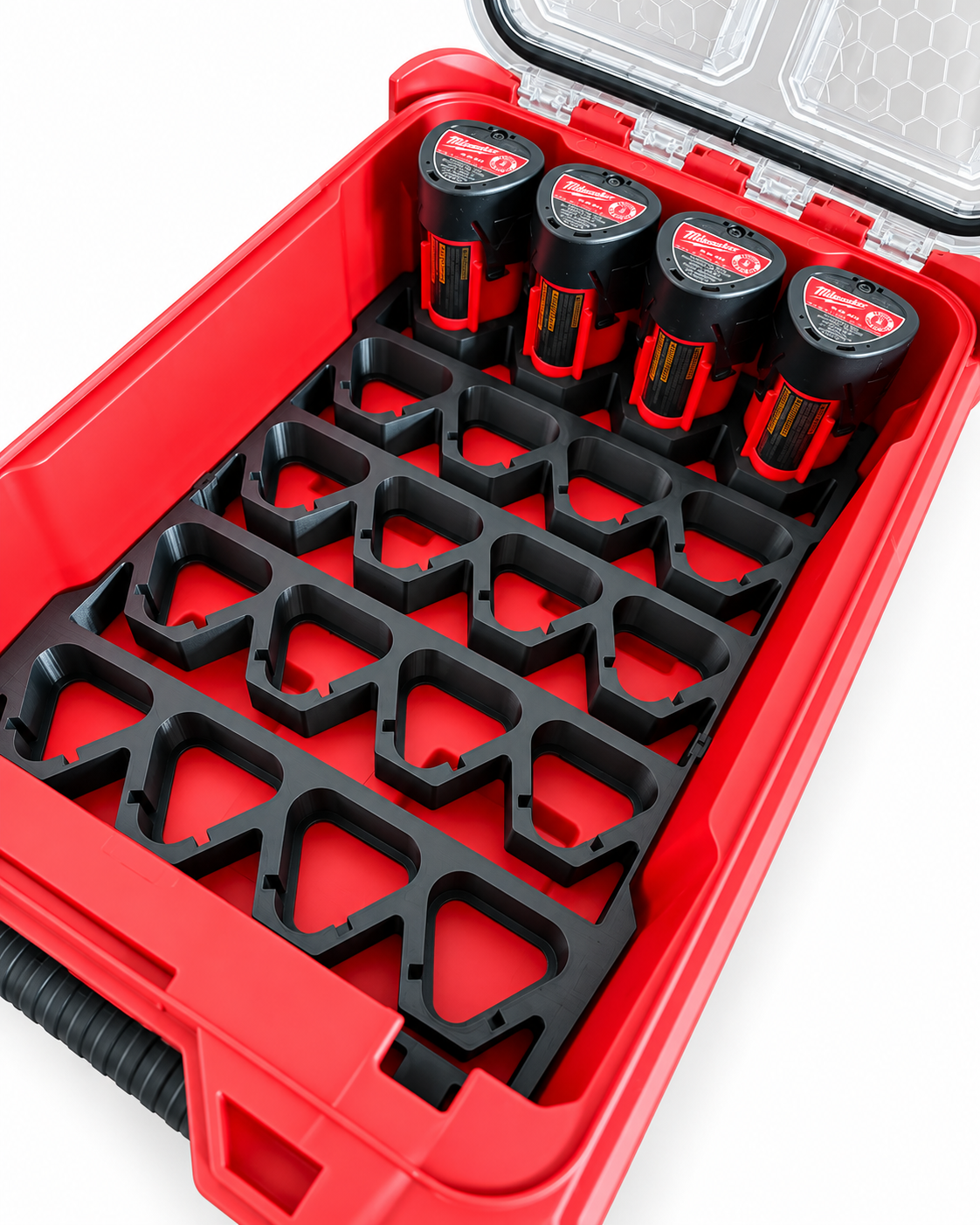 M12 CP Battery Organizer Insert for Milwaukee PACKOUT 48-22-8435, 20 Battery Holder, 1.5Ah 2Ah 3Ah Storage Tray photo 3