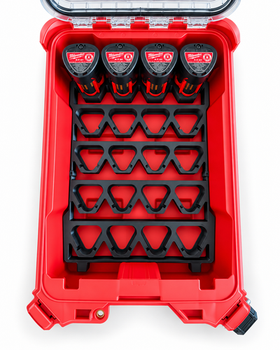 M12 CP Battery Organizer Insert for Milwaukee PACKOUT 48-22-8435, 20 Battery Holder, 1.5Ah 2Ah 3Ah Storage Tray photo 4